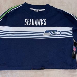 NWT NFL Team Apparel Seattle Seahawks Womens Cropped Sweatshirt